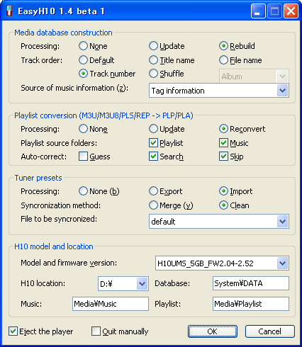 Run EasyH10 from the start menu (if one installed it with the setup program) or double-click easyh10.exe (if one installed it with the zip archive).